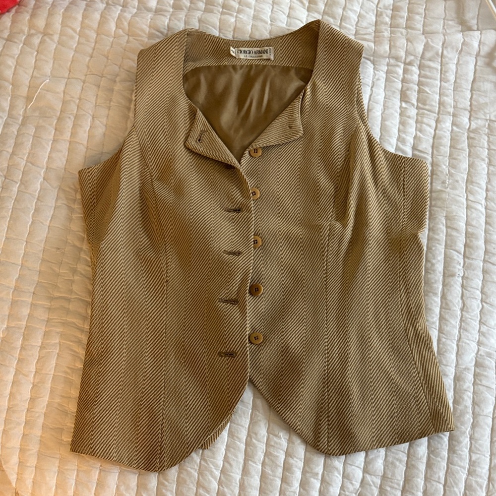 Camel Giorgio Armani wool vest